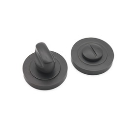 Oval or Euro Profile Escutcheon Key Hole Covers/Round Bathroom Thumb Turn Release Set (Gun Metal Grey, Turn & Release)