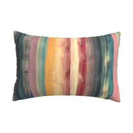 YUMEBLTD Colorful Paint Line Pillow Cover, 19.7 x 29.5 inches (50 x 75 cm), Fashionable, Cotton Blend, Washable, Dust Mites, Soft, Sensitive Skin, Four Seasons (1 Piece)