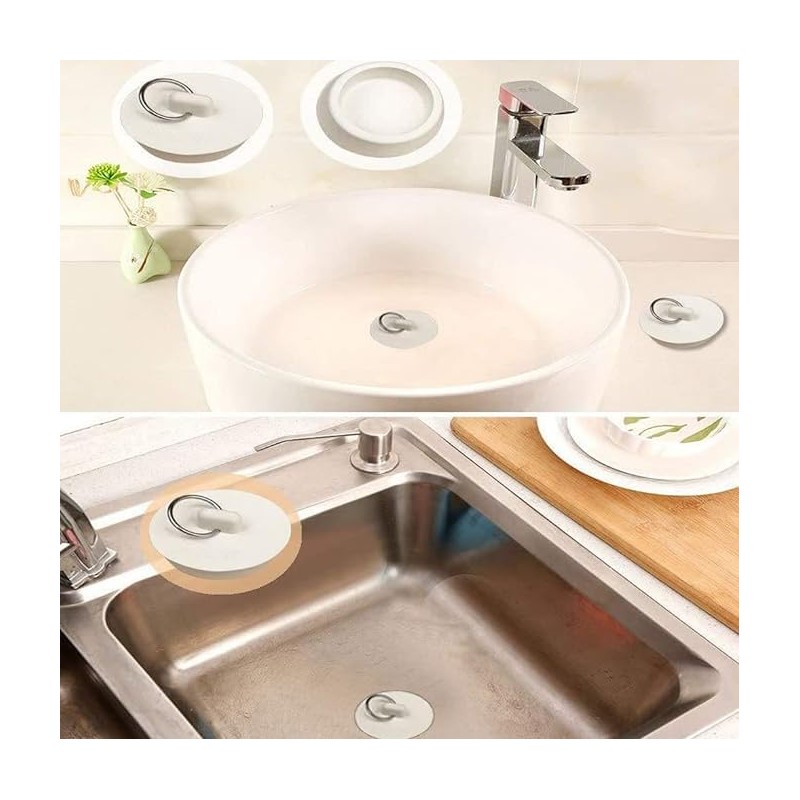 FUNNTY Bath Tub Drain Stopper, 3 Sizes Rubber Sink Stopper