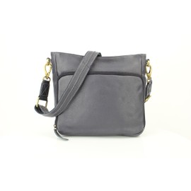 RIVET & BURR Women’s Concealed Carry Leather Shoulder Bag – Adjustable Strap, Dual Locking, Organizer Pocket (YDM Navy)