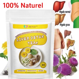 MENXI 24 Bags Liver Cleanse & Detox Support Liver Detox Tea Herbal Kidney and Pancrea