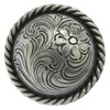 F9819-3-SRTP 1" Round rope edge Concho 10pcs Antique Silver