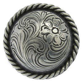 F9819-3-SRTP 1" Round rope edge Concho 10pcs Antique Silver
