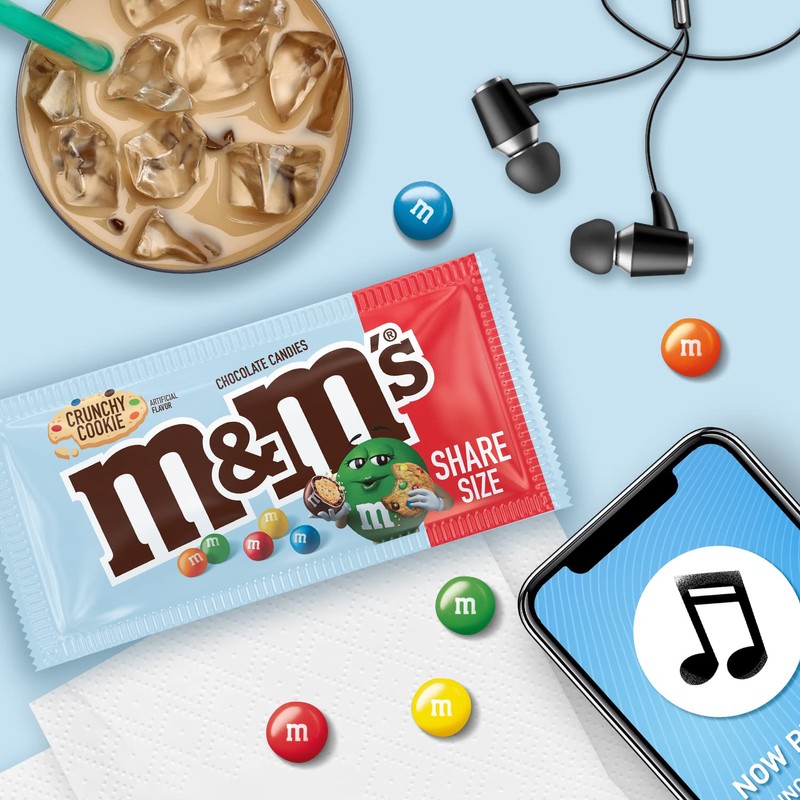 M&M'S Crunchy Cookie Milk Chocolate Candy Bulk, Share Size, 67.92