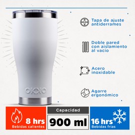 OKKO Termo Gorila Blanco, 900 ml, 30 oz