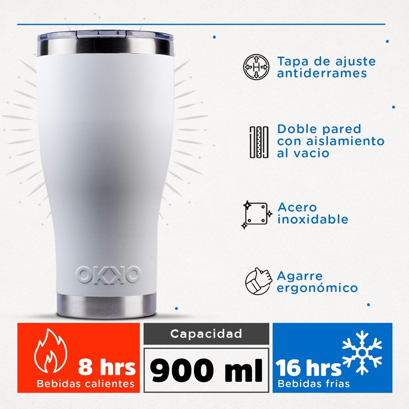 OKKO Termo Gorila Blanco, 900 ml, 30 oz