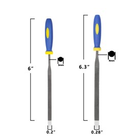 KALIM 2 Needle File Sets 12Pcs 3mm and 4mm File