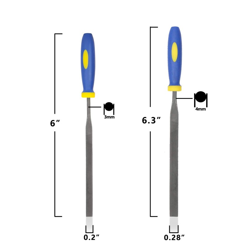 KALIM 2 Needle File Sets 12Pcs 3mm and 4mm File