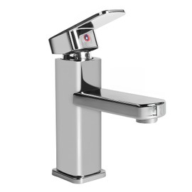 Bathroom Basin Tap, Single Lever Hot and Cold Water Mixer Tap, Bathroom Wash Basin Faucet, Single Lever Basin Faucet with 2 G1/2 Hoses for Lavatory