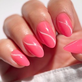 Celebritips Nail Art Press-Ons | Juice Box, Short Almond Nails, Reusable | 16 sizes - 32 Nails Kit with Super-hold Nail Glue and Sticky Tabs