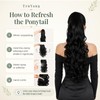 Claw Clip Ponytail Extensions Wavy Natural Black 24 Inch