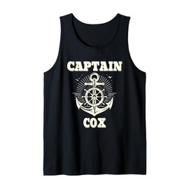 Captain Cox Anchor and Ship Wheel Nautical Graphic Design Tank Top