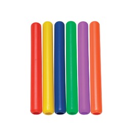 Sportime Beginner Relay Batons, 11-1/2 Inches, Assorted Colors, Set of 6 - 1478836