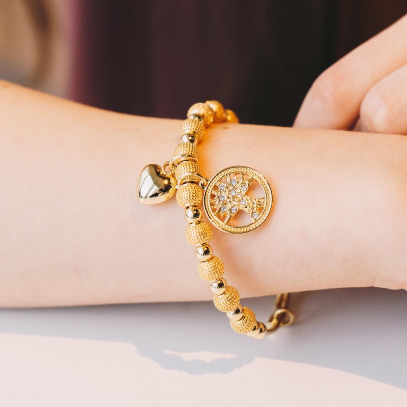 Philip Jones Gold Plated Tree of Life Bangle Created with