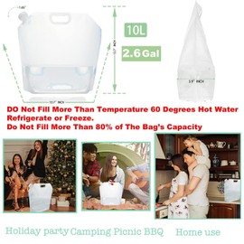 WMXWAN 16-Pack Collapsible Water Containers (2.6 Gallon / 10L Each) - BPA Free Food Grade Water Storage Bags - Leak-Proof & Reusable for Camping, RV, Hiking & Home Backup (42 Gallons Total)