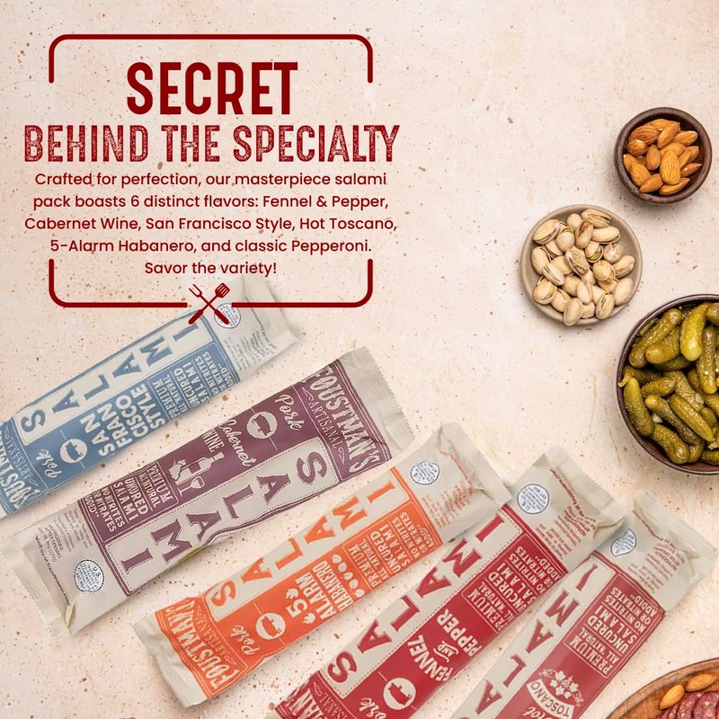 Foustman's Salami Mix Variety Artisanal, Includes Nitrate-Free, Naturally Cured, Gluten-Free,