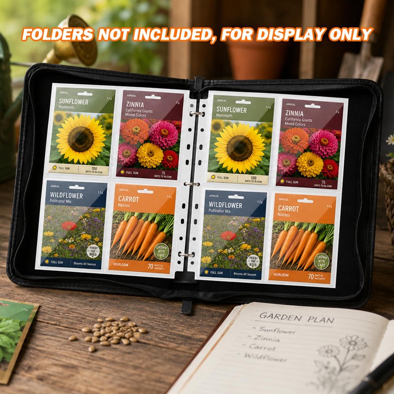 240 Pockets 3.5x5 in Seed Organizer Sleeves, 30 Pack Double-Sided
