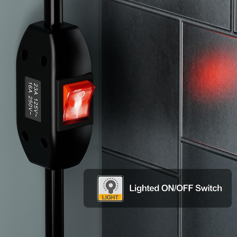 Angled Four-in-One Heavy Duty On/Off Switch Extension Cord 12-AWG 15A