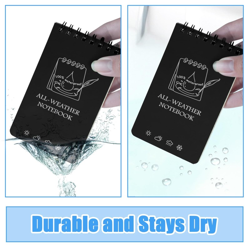 CXRYLZ 8pcs All Weather Waterproof Notebook, 3 X 5 Inch