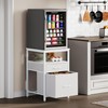 Herture Mini Fridge Stand with 3 Storage, Mini Fridge Cabinet,