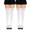 White Stockings with Bow Thigh High Stockings for Women White