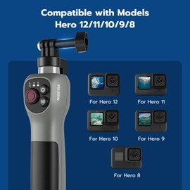 TELESIN Underwater Selfie Stick for Gopro with Bluetooth Remote Control, 33 Inch Waterproof Selfie Stick for Gopro Hero 12 11 10 9 8, Retractable Selfie Stick for Surfing,Snorkeling and Diving