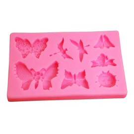 Innova Market Molde De Silicón Para Repostería Mariposas Rosa 8 Cavidades