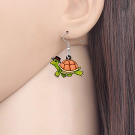 BAMAY Acrylic Cute Sea Turtle Crab Earrings Dangle Ocean Animals Jewellery Gifts for Women Girls Charms Decor, Acrylic, No Gemstone