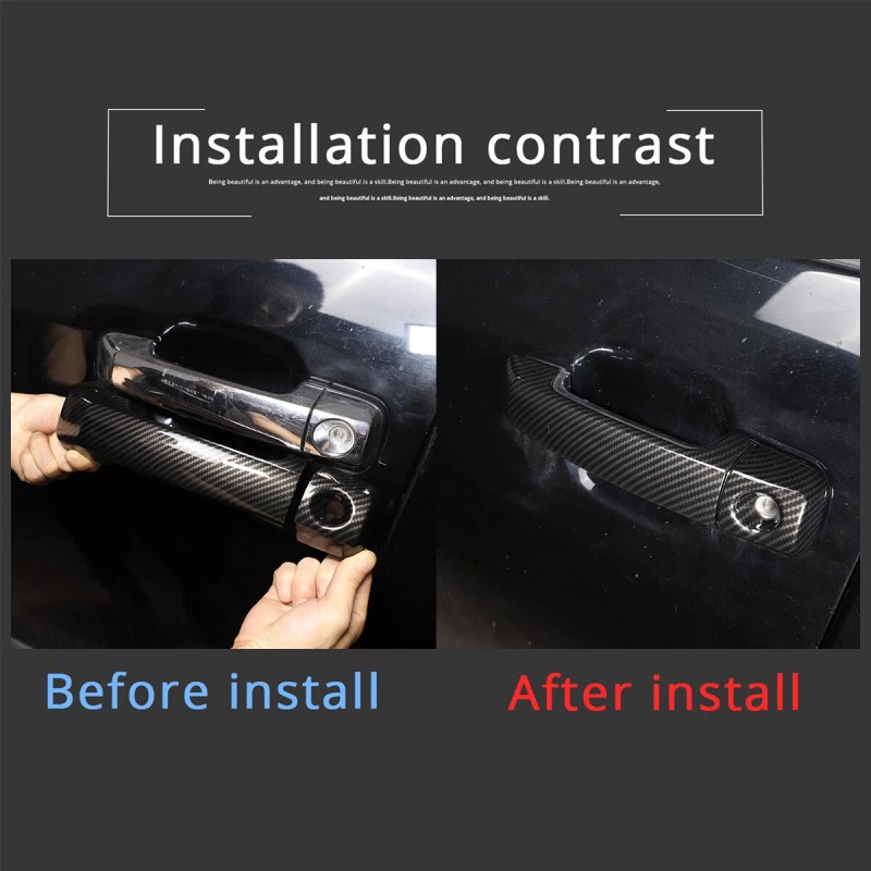 autotrim000 For 2007-21 Toyota Tundra Carbon Fiber Door Handle COVERS+Mirrors