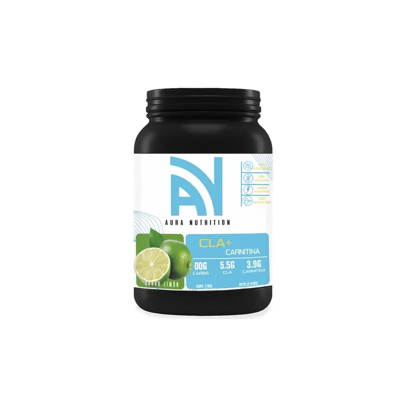 Cla + Carnitina Suplemento Polvo 1kg Aura Nutrition 100servi