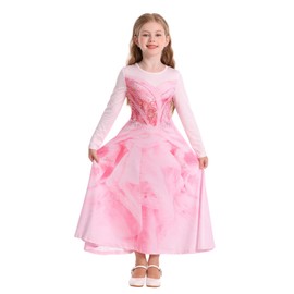 Marendyee Glinda Dress for Girls Glenda Costume Kids Witch Cosplay Fancy Dresses (9-10 Years)