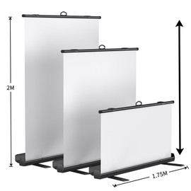 WASJOYE Retractable White Backdrop Screen - 79 x 59 in Professional Pull Up Panel Auto-Locking Wrinkle-Resistant Photography Background for Video Conference, Live Game, Photographic Studio, Streaming