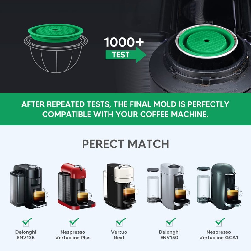 RECAFIMIL 2 Pack Reusable Cap Compatible with Nespresso Vertuo and