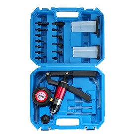 ATPEAM 21PCS Brake Bleeder Kit Hand Held Vacuum Pressure Pump Tester with Adapters Case One-Man Brake Clutch Fluid Oil Bleeding System Tool