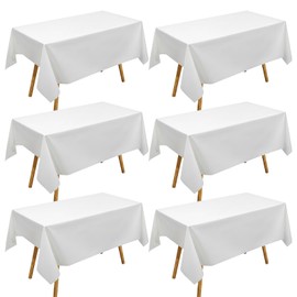 YciVhh 6 Pack White Table Cloth, White Table Cloth Party, 137x183CM Party Table Cloth Disposable for Wedding Banquet, Restaurant Buffet, Outdoor Picnic, Family Gathering