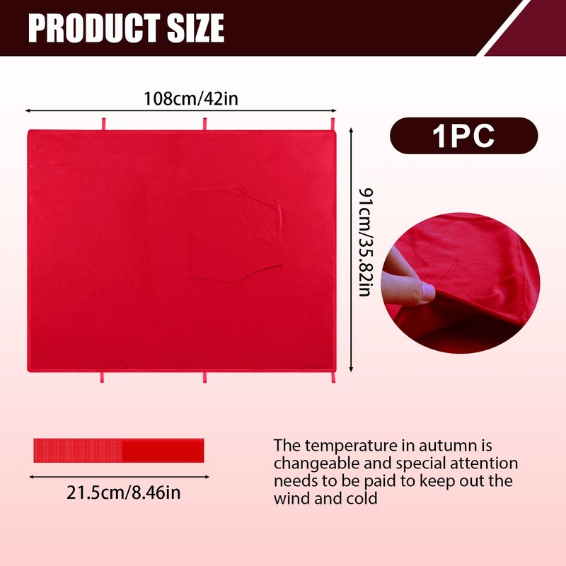 JEFBFBWE Lightweight Wheelchair Blanket,Warm Fleece Blanket,with Pockets,Outdoor Wheelchair Warm Blanket,Lower