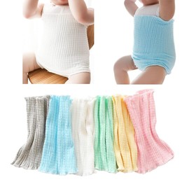 6Pack Baby Cotton Belly Double Layer Button Band Belt Comfortable Newborn Baby Belly