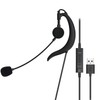 Wired USB Earbuds with Boom Mic, Single-Side USB Headphones with