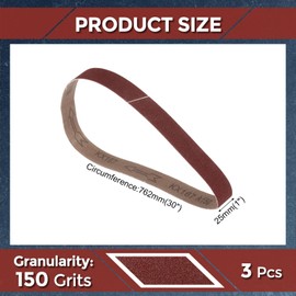 Kozelo 3 Pcs Sanding Belts 1 x 30 Inch 150 Grit Aluminum Oxide Abrasive Sandpaper for Belt Sander Metal Grinding Wood Working Weld Rust Removal