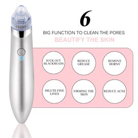 Adorishe Blackhead Electric Multifunction Facial Pore Cleanser Removal Skin Peeling Acne Remover Comedo Suction Vacuum Acne Comedone Extractor Machine Tool (White-B)