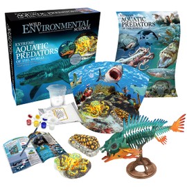 WILD ENVIRONMENTAL SCIENCE Extreme Aquatic Predators of The World - Ages 6+ - Create and Customize Models and Dioramas - Study Extreme Ocean Animals