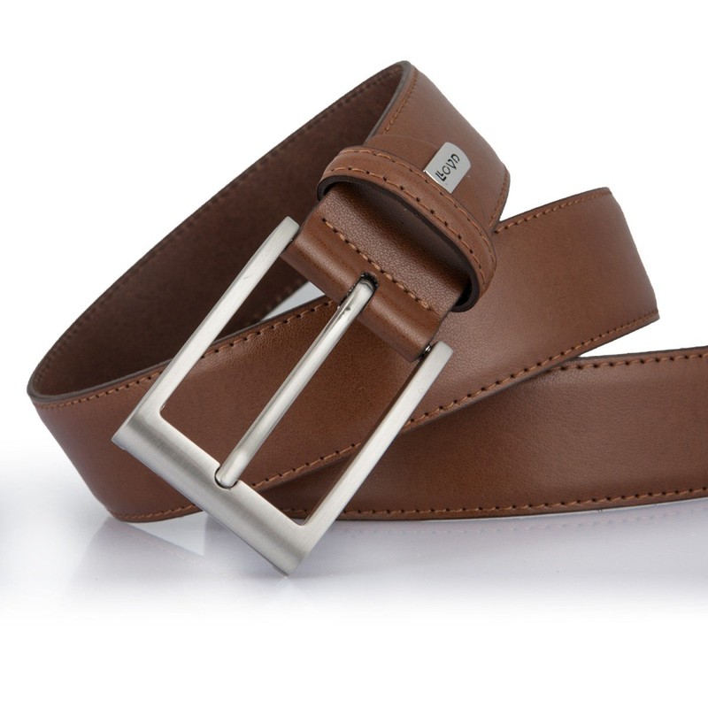 LLOYD Men's Belts Leather Belt Black 6582, Cognac