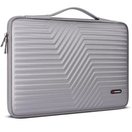 DOMISO 17 inch Laptop Sleeve with Handle Shockproof Waterproof EVA Protective Case for 17.3" Dell Inspiron/MSI GS73VR Stealth Pro/IdeaPad 320 321/HP Envy 17/LG Gram 17"/ROG Strix GL702VS, Silver