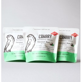 Canary Nano Hydroxyapatite Toothpaste Tablets Coconut Mint - Remineralizing, Fluoride Free, All Natural Tabs with Xylitol - Great for Travel, Plastic Free - 189 Count