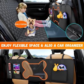 Dog Seat Cover for Car Back Seat Zipper Mesh Window & Waterproof For SUV Trucks
