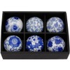 Red Lantern 3" Blue & White Decorative Porcelain Ball Set