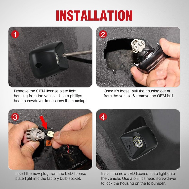Nilight License Plate Lights Compatible with 1995 1996 1997 1998