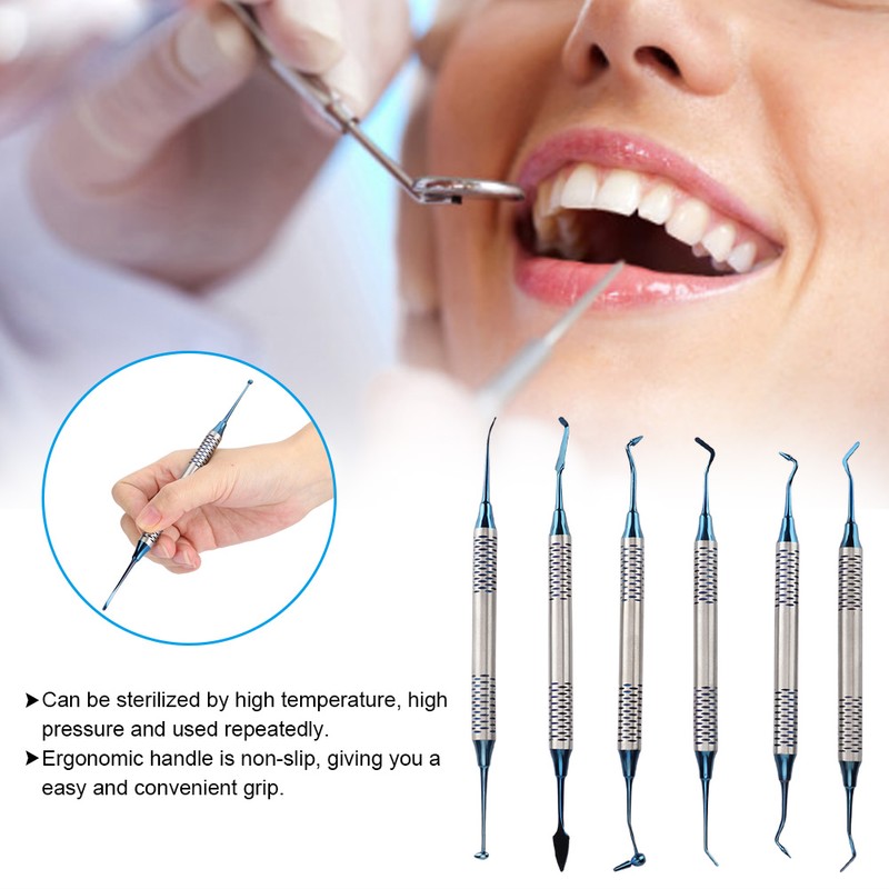 6Pcs Professional Dental Composite Resin Filling Spatula Restoration Instrument Tool