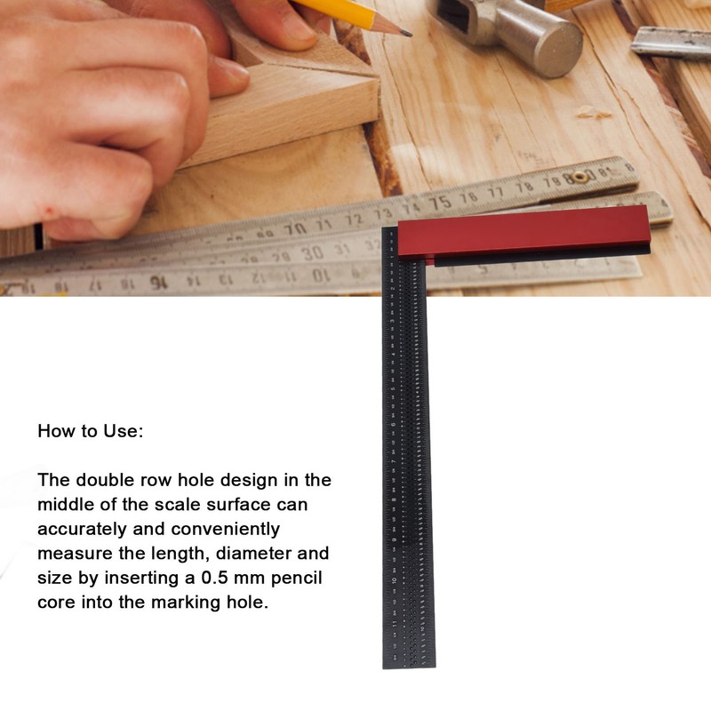 Woodworking Ruler 12in Accurate Carpenter Square L Shaped Right Angle