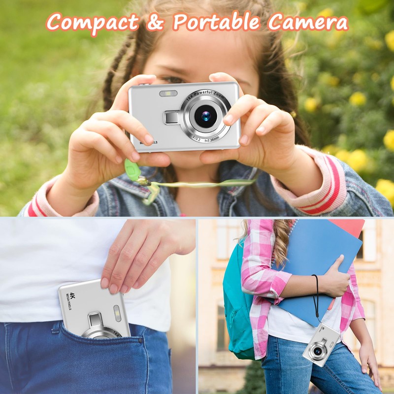 Digital Camera 1080P FHD 44MP with 2.4" LCD Screen, Compact